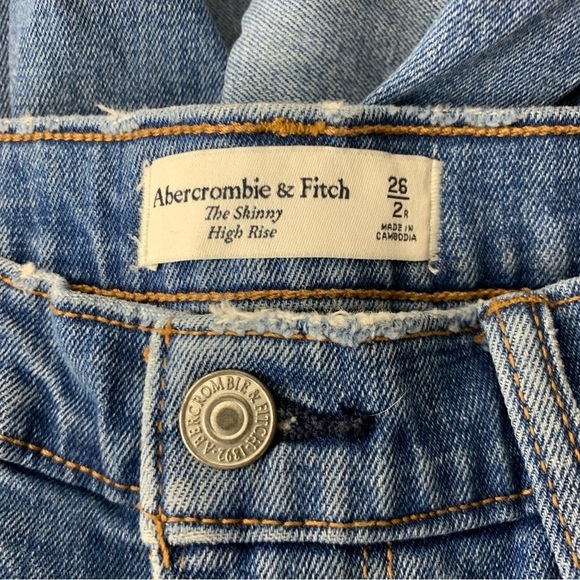 Abercrombie & Fitch Women Size 2 26 Jeans Light Wash Denim Pants Slim Skinny - Picture 7 of 8